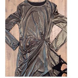 Wrap metallic bodycon dress